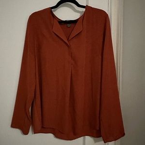 Burnt orange/terracotta flowy blouse